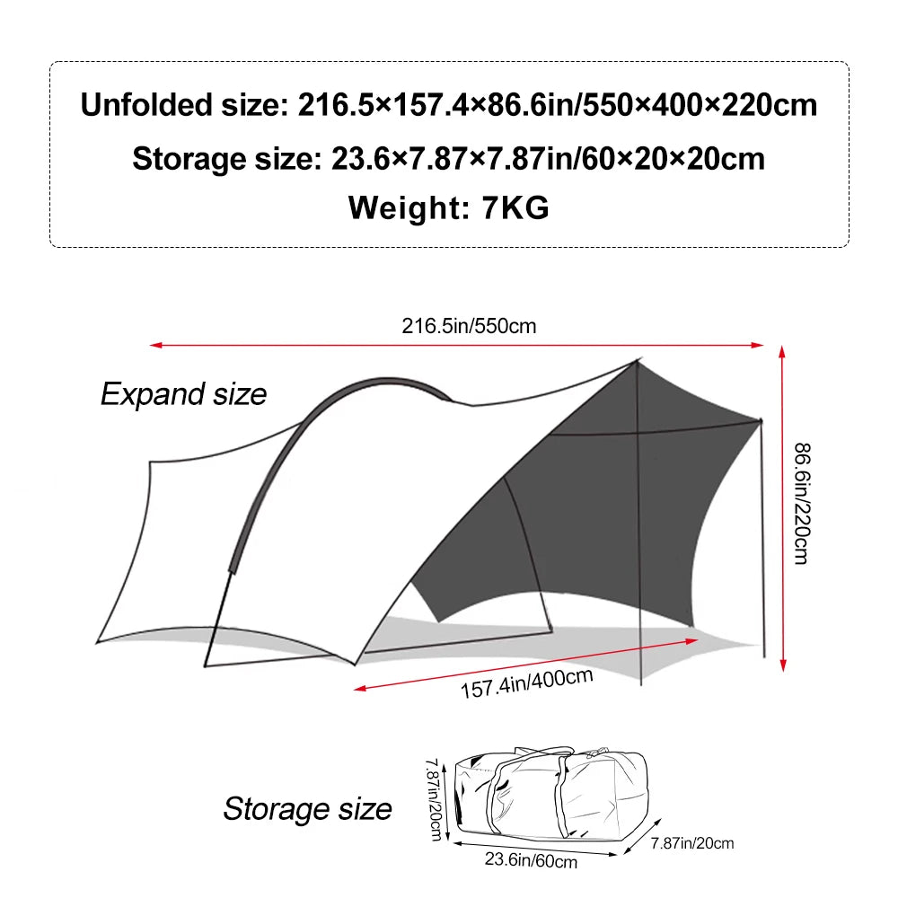 UPF50 Plus Lycra Beach Tent Windproof Portable Sunshade Shelter Camping