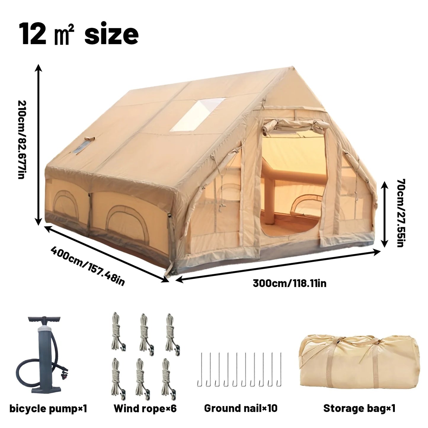 Pakicetus Inflatable Tent With Skylight Quick Setup For Families