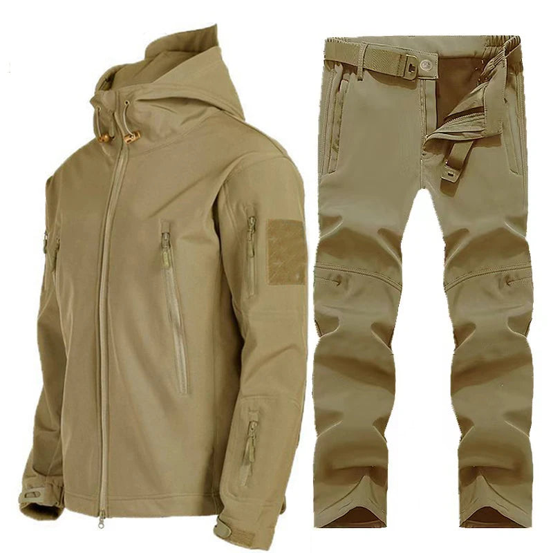 Mazerout Winter Tactical Jackets Waterproof Fleece Hooded Coat