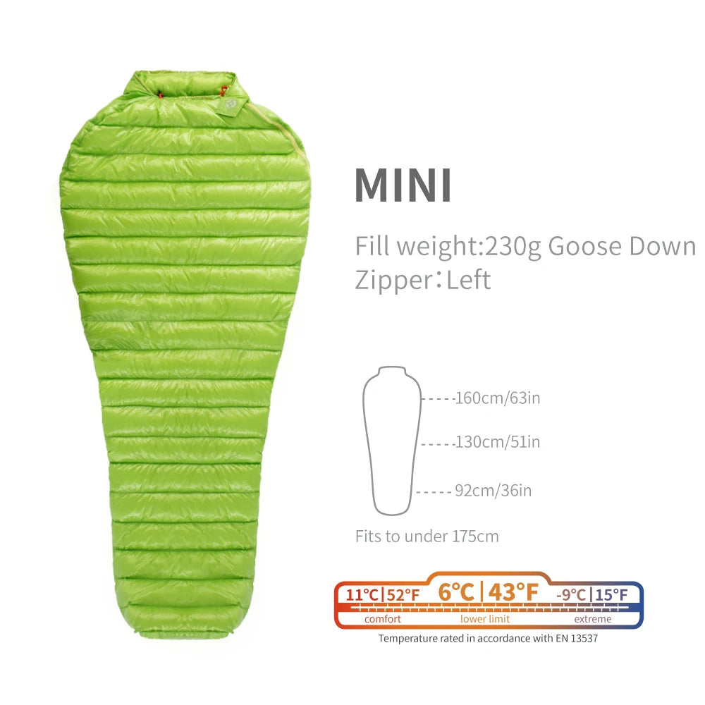 AEGISMAX Mini 6 Degree 800FP Goose Down Ultralight Sleeping Bag