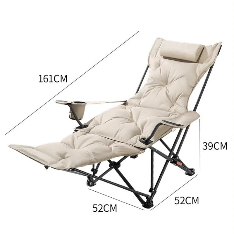LIUSHADUOLA Folding Recliner Portable Camping Chair with Adjustable Backrest