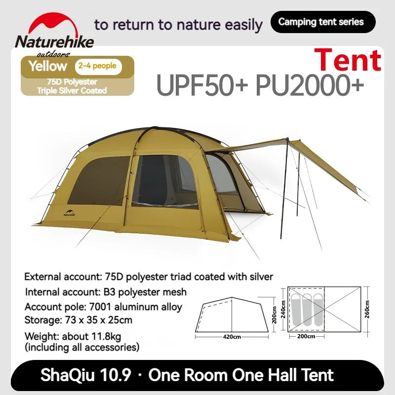 Naturehike Dunes Camping Tent For 6 People Dome Shelter Waterproof