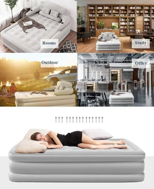 NONECN Outdoor Indoor Air Mattress Sofa Bed Portable Inflatable Couch