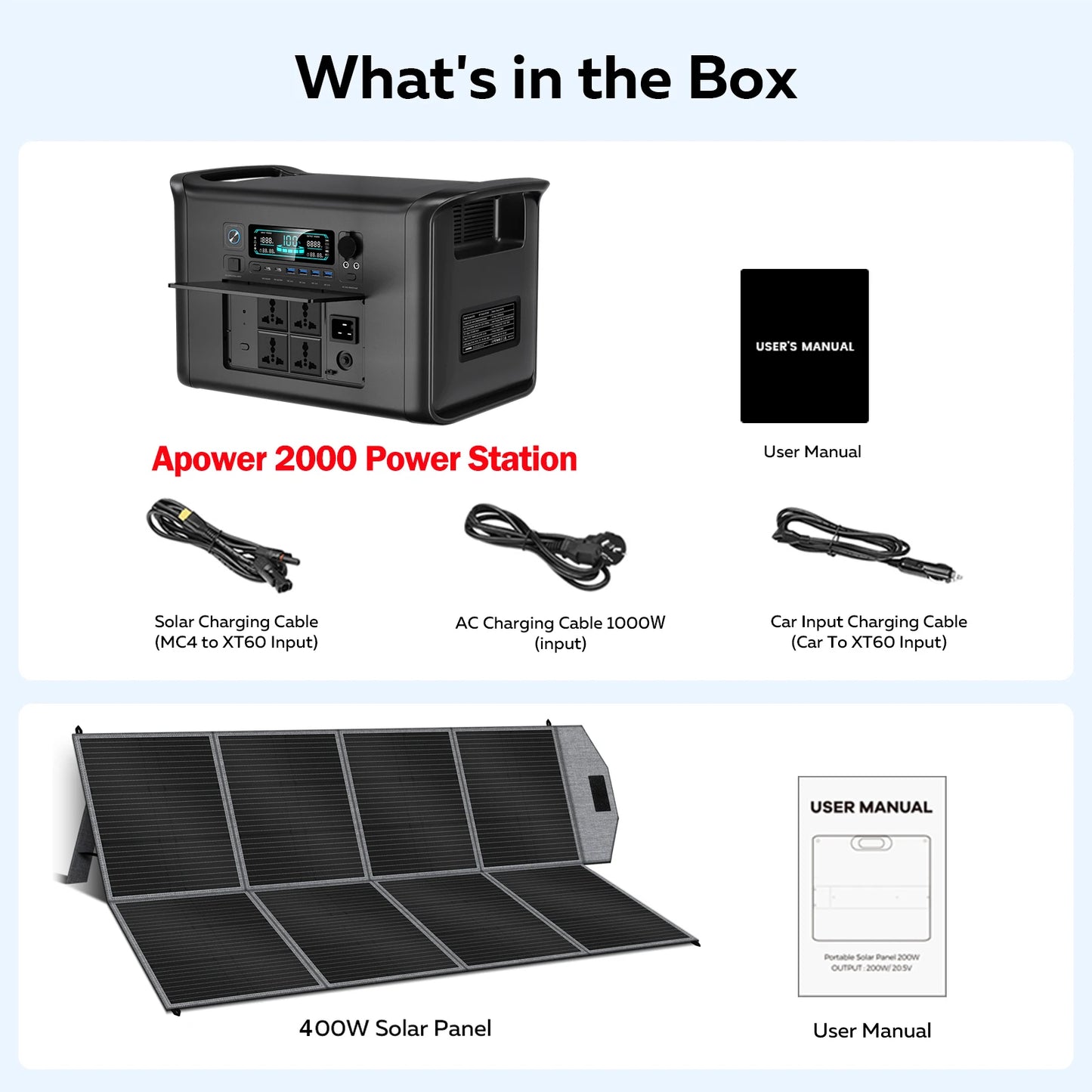 LiFePO4 Portable Power Station 2400W 2048Wh Emergency Outdoor