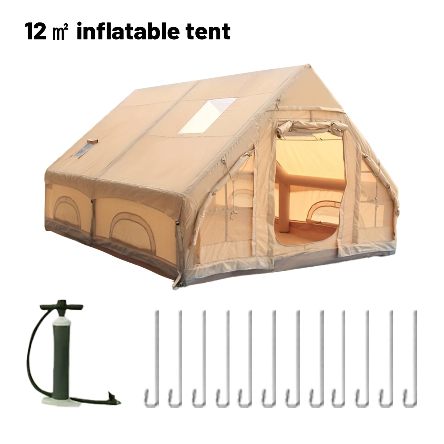 Pakicetus Inflatable Camping Tent With Stove Plug For Outdoors