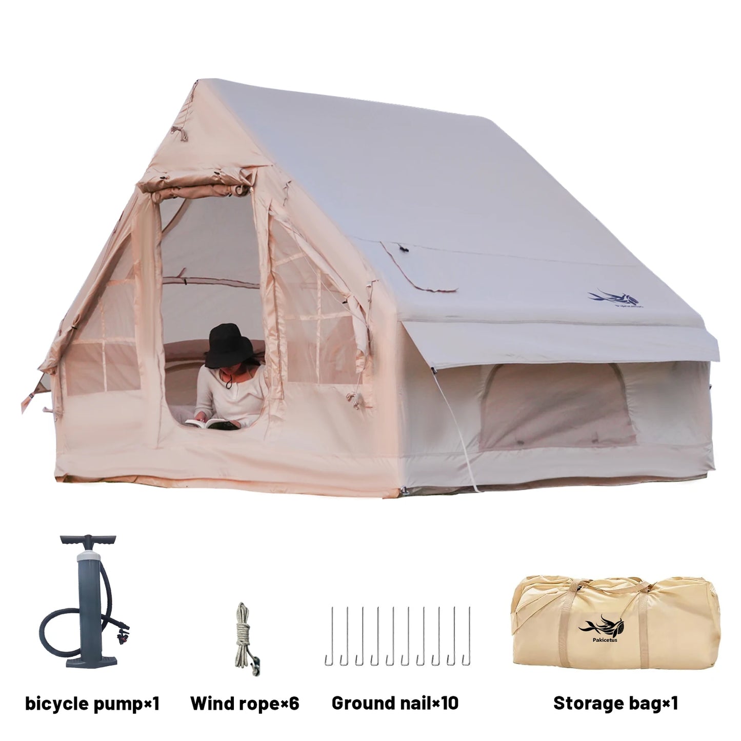 Pakicetus Inflatable Family Camping Tent for Five to Eight People