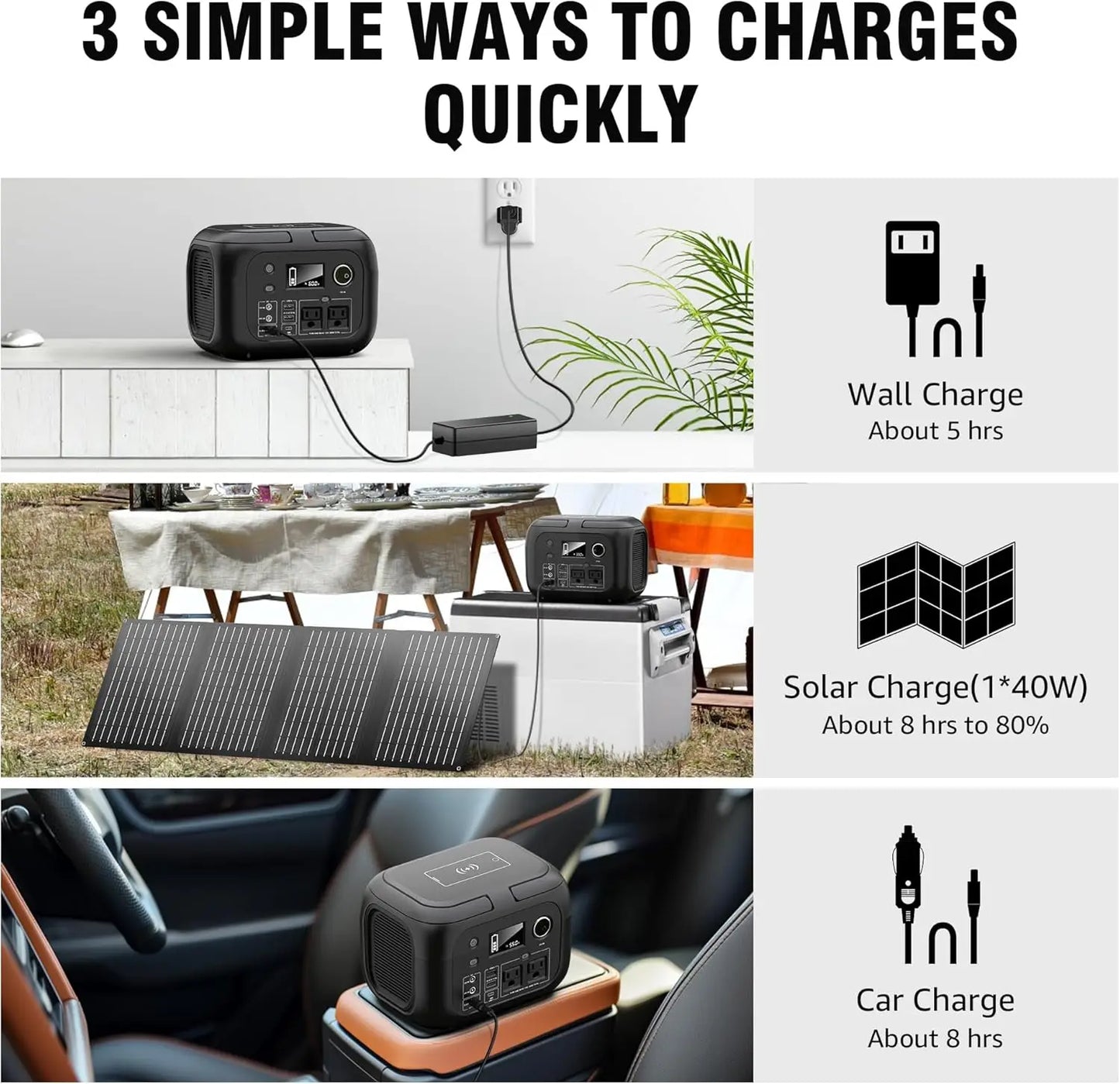 SinKeu 300W 260Wh Portable Power Station With 40W Solar