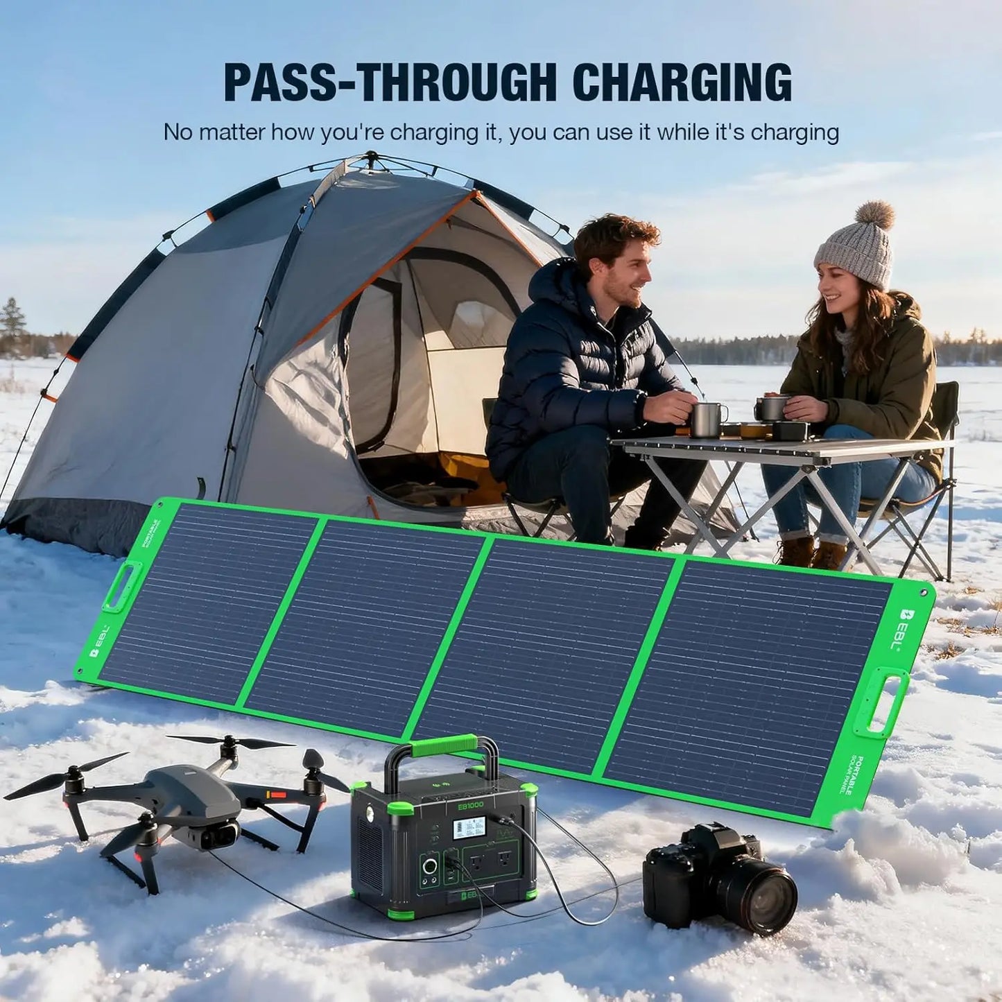 Portable Power Station 999Wh 1000W For Camping With Wireless Charging