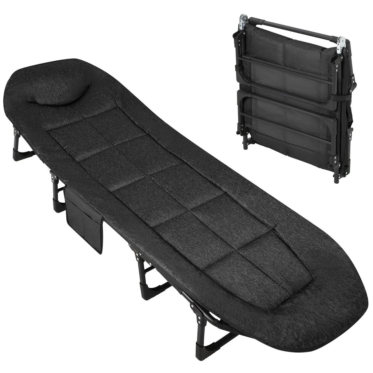 TWISTER.CK Portable Folding Bed With Cushion And Pillow 500 Lbs