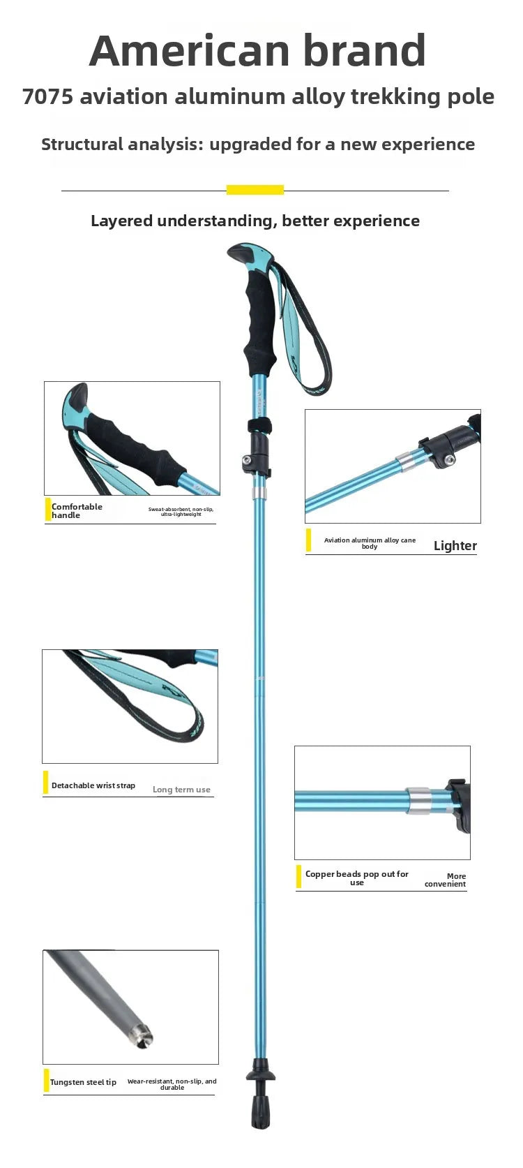 Hiking stick Cane Outdoor folding equipment l climbing multi-functional crutches Carbon ultra-light telescopic crutches