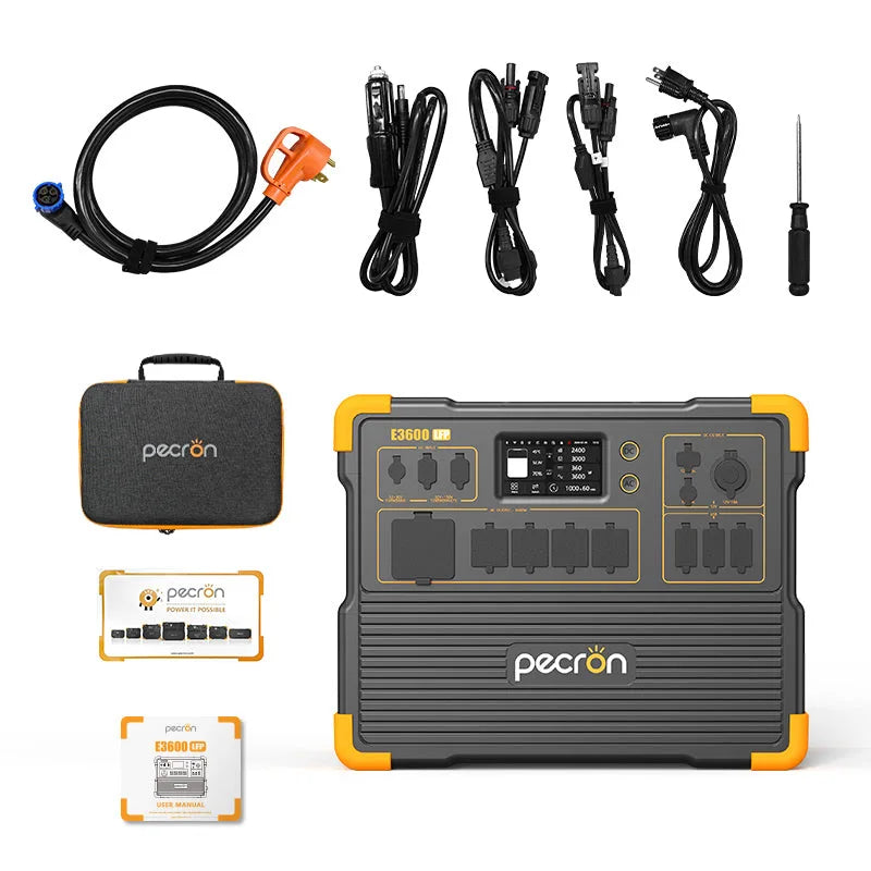 Pecron Portable Power Station 3072Wh E3600LFP With 5x3600W AC Outlets