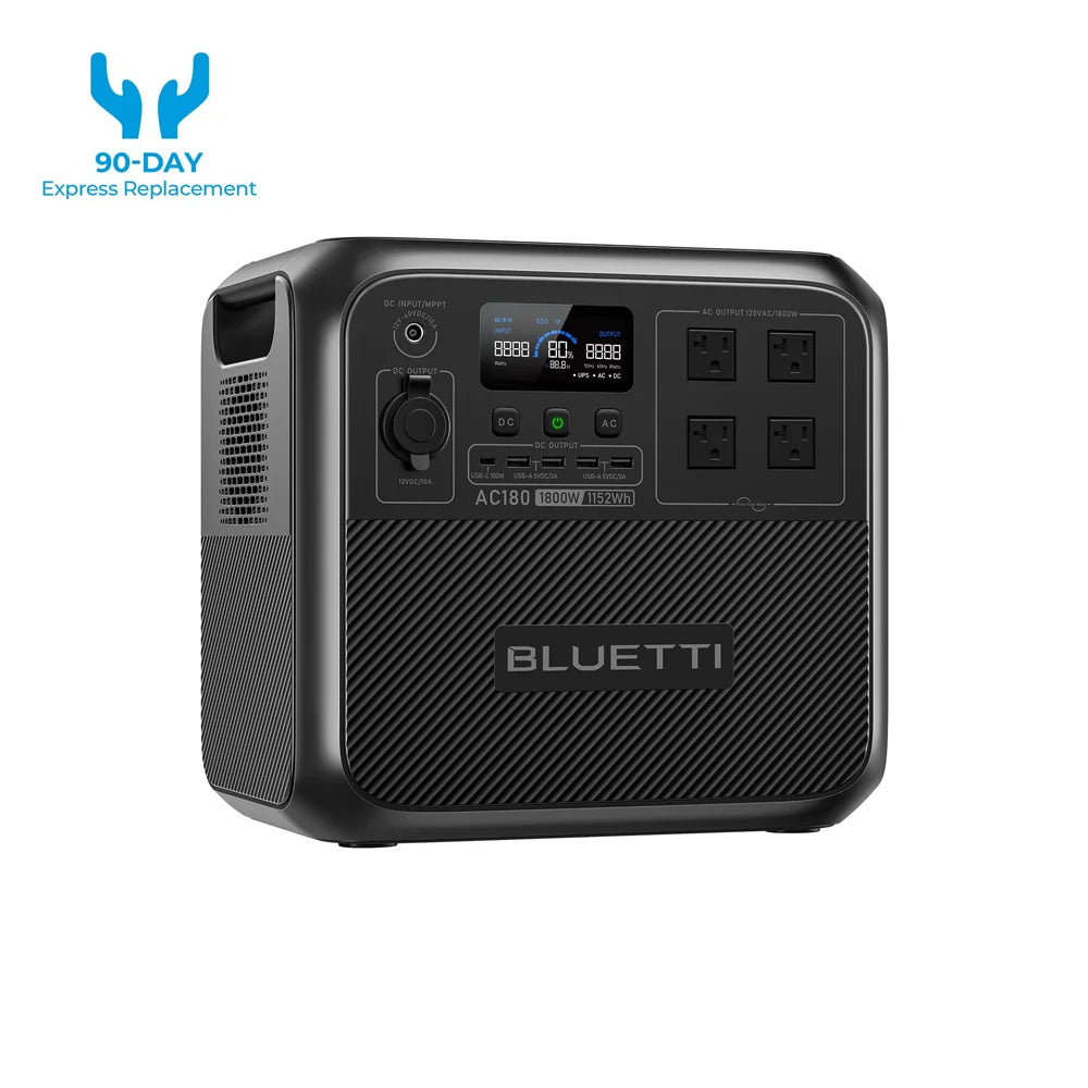 Bluetti AC180 1152Wh Portable Power Station Solar Generator