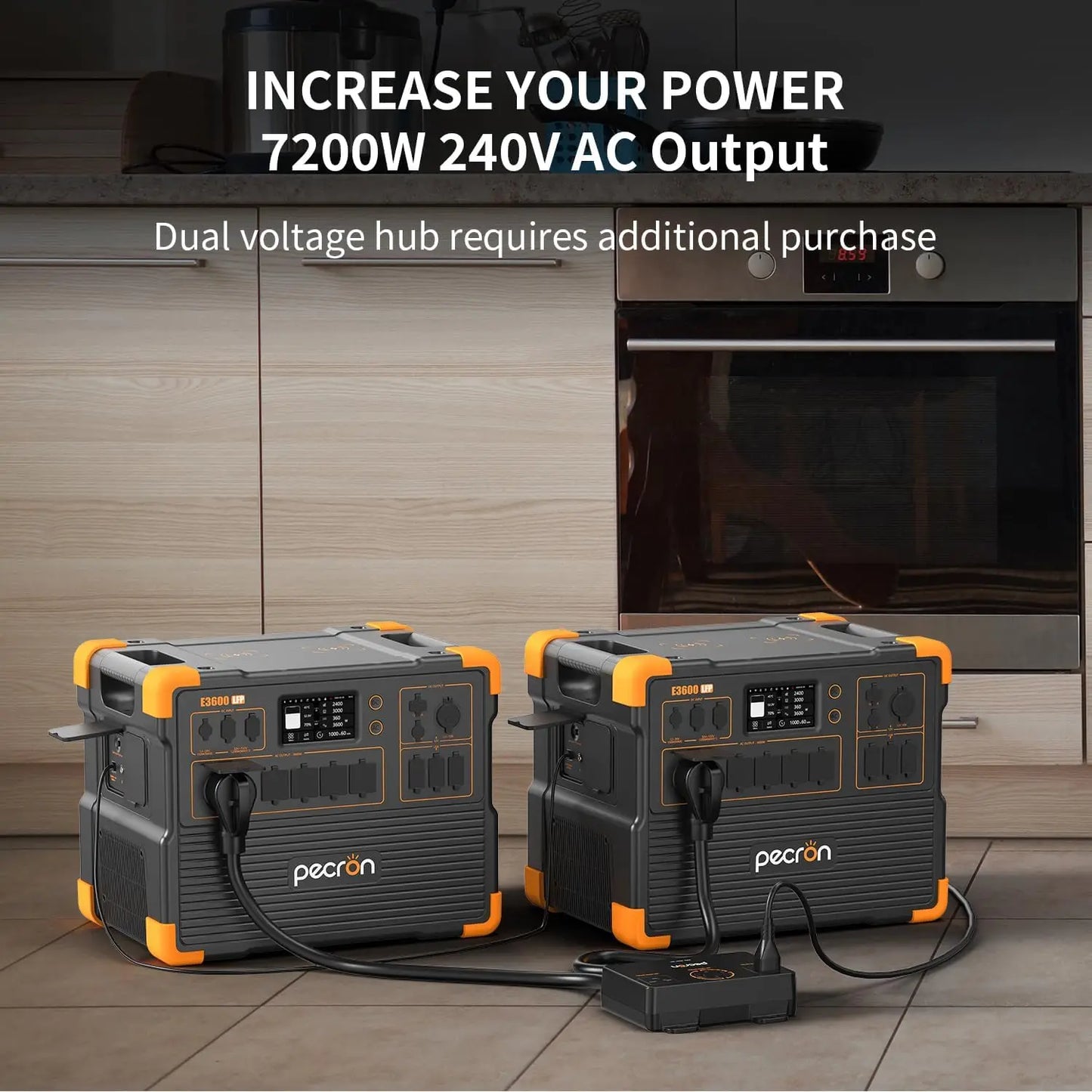 Pecron Portable Power Station 3072Wh E3600LFP With 5x3600W AC Outlets