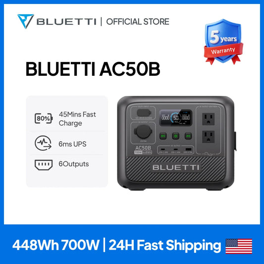 BLUETTI AC50B Portable Power Station 700W 448Wh Outdoor Emergency