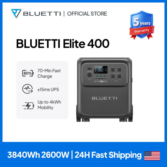 Bluetti Elite 400 Portable Power Station Solar Generator