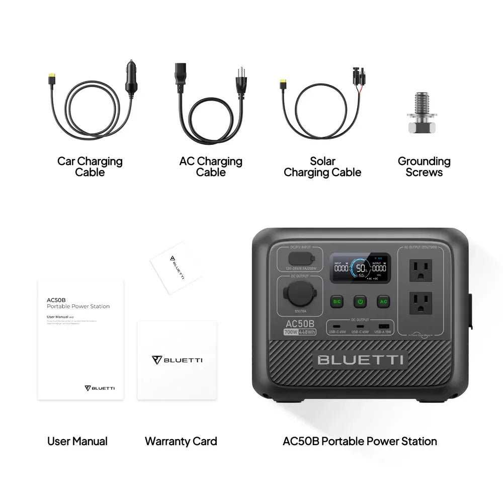 BLUETTI AC50B Portable Power Station 700W 448Wh Outdoor Emergency