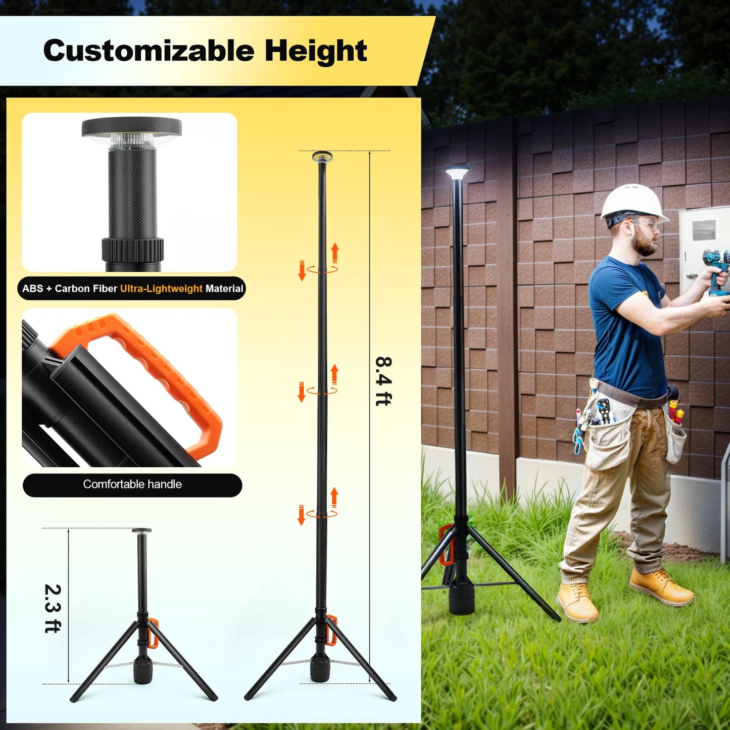 360 Degree Rechargeable Work Light 3CCT Dimmable Remote