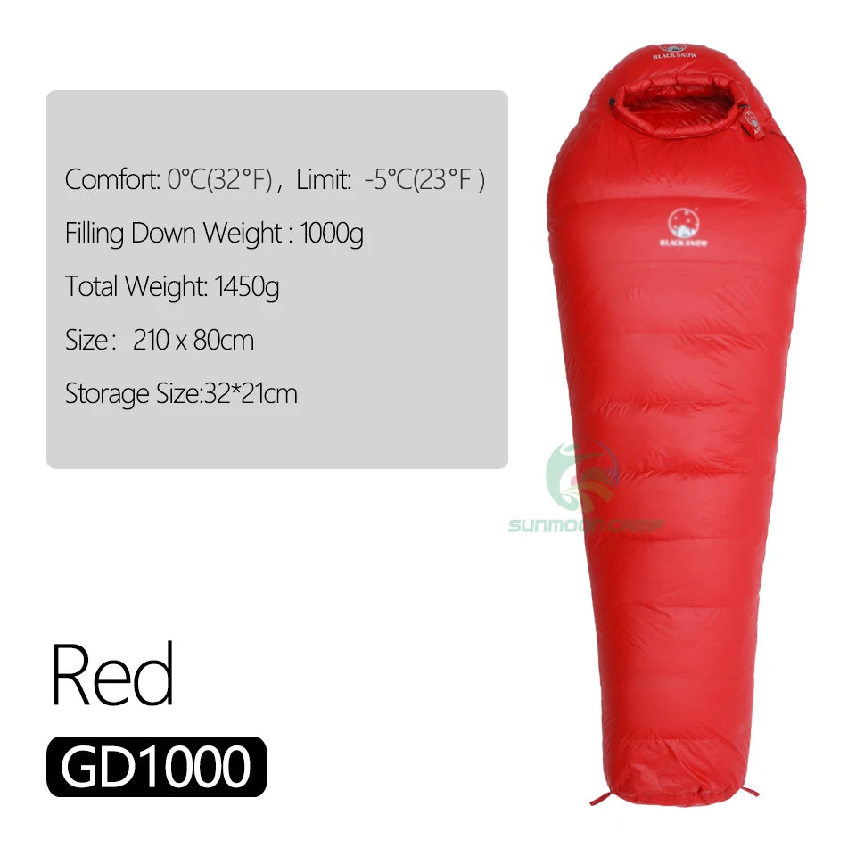 Ultralight Winter Goose Down Mummy Sleeping Bag For Adults