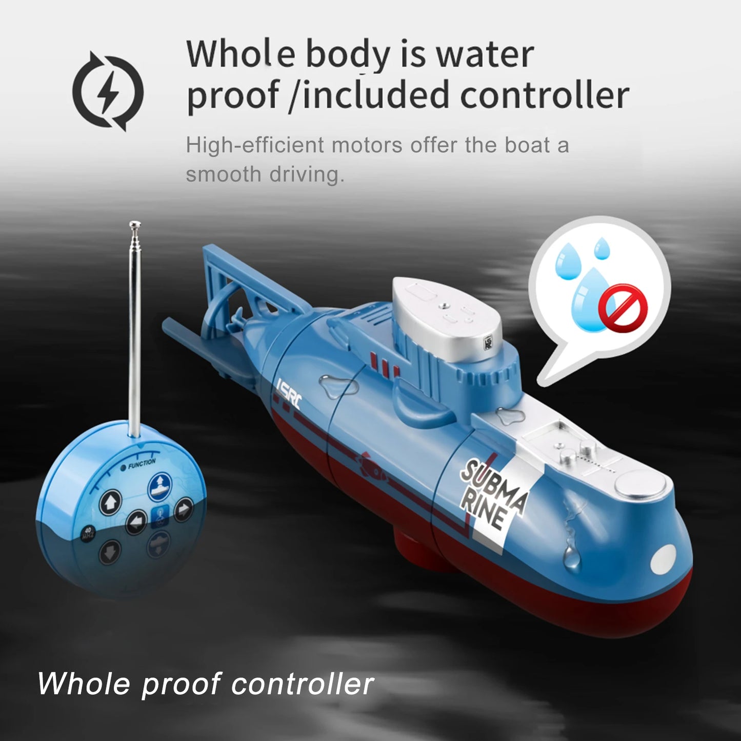CONUSEA RC Submarine Waterproof Mini Boat Remote Control Toy
