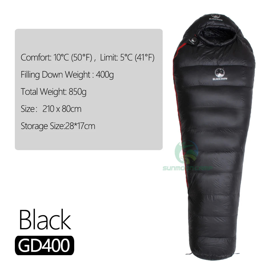 Ultralight Winter Goose Down Mummy Sleeping Bag For Adults