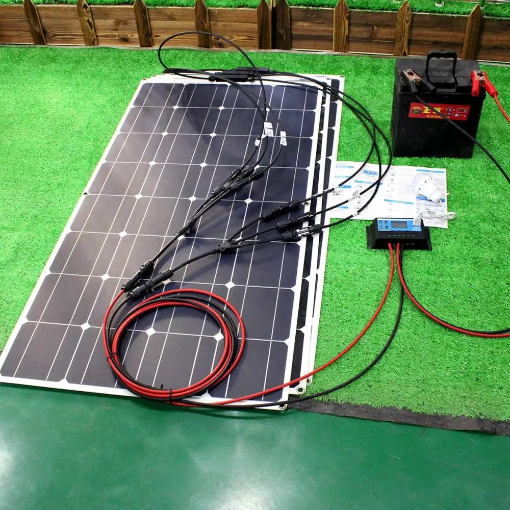Dgsunlight Flexible 12V Solar Panel Kit With Controller For Boats
