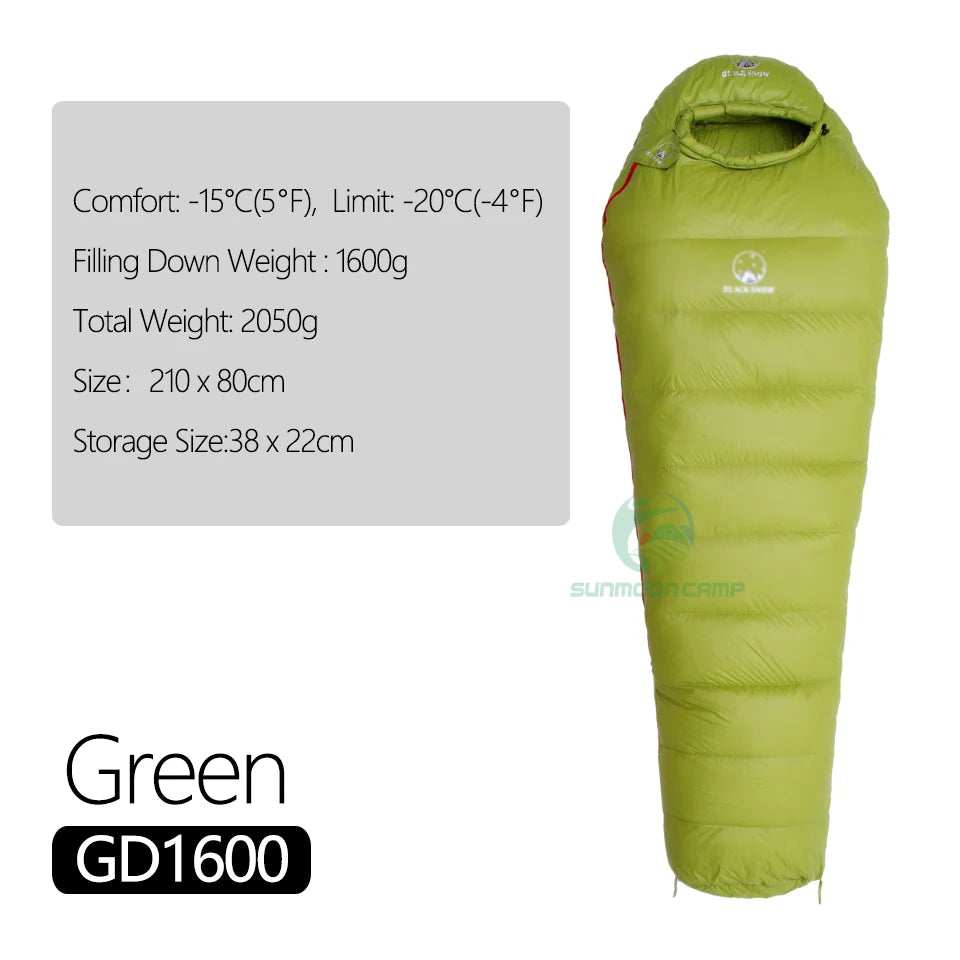 Ultralight Winter Goose Down Mummy Sleeping Bag For Adults
