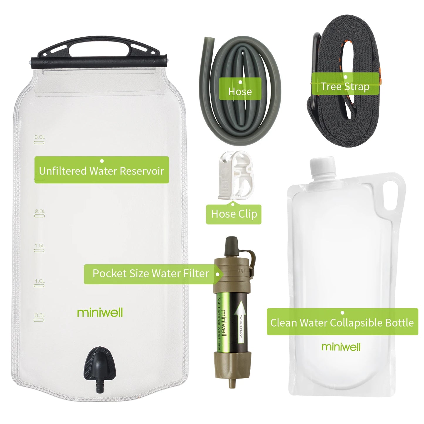 Water Purifier Straw Filter For Hiking And Survival Kit