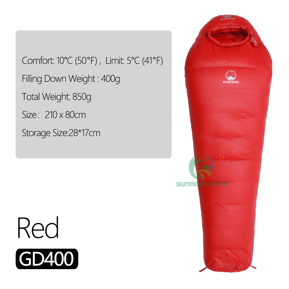 Ultralight Winter Goose Down Mummy Sleeping Bag For Adults