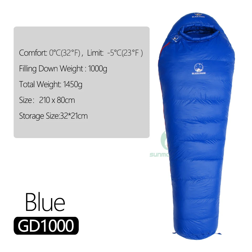 Ultralight Winter Goose Down Mummy Sleeping Bag For Adults