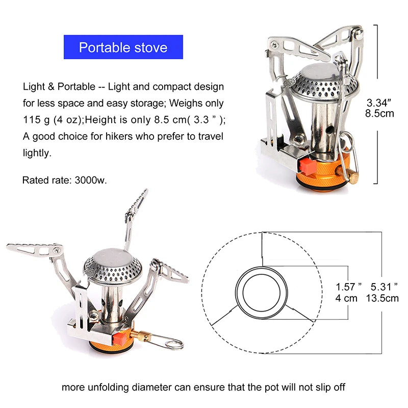Widesea Camping Cookware Set Aluminium Portable Pots Cups Stove Utensils