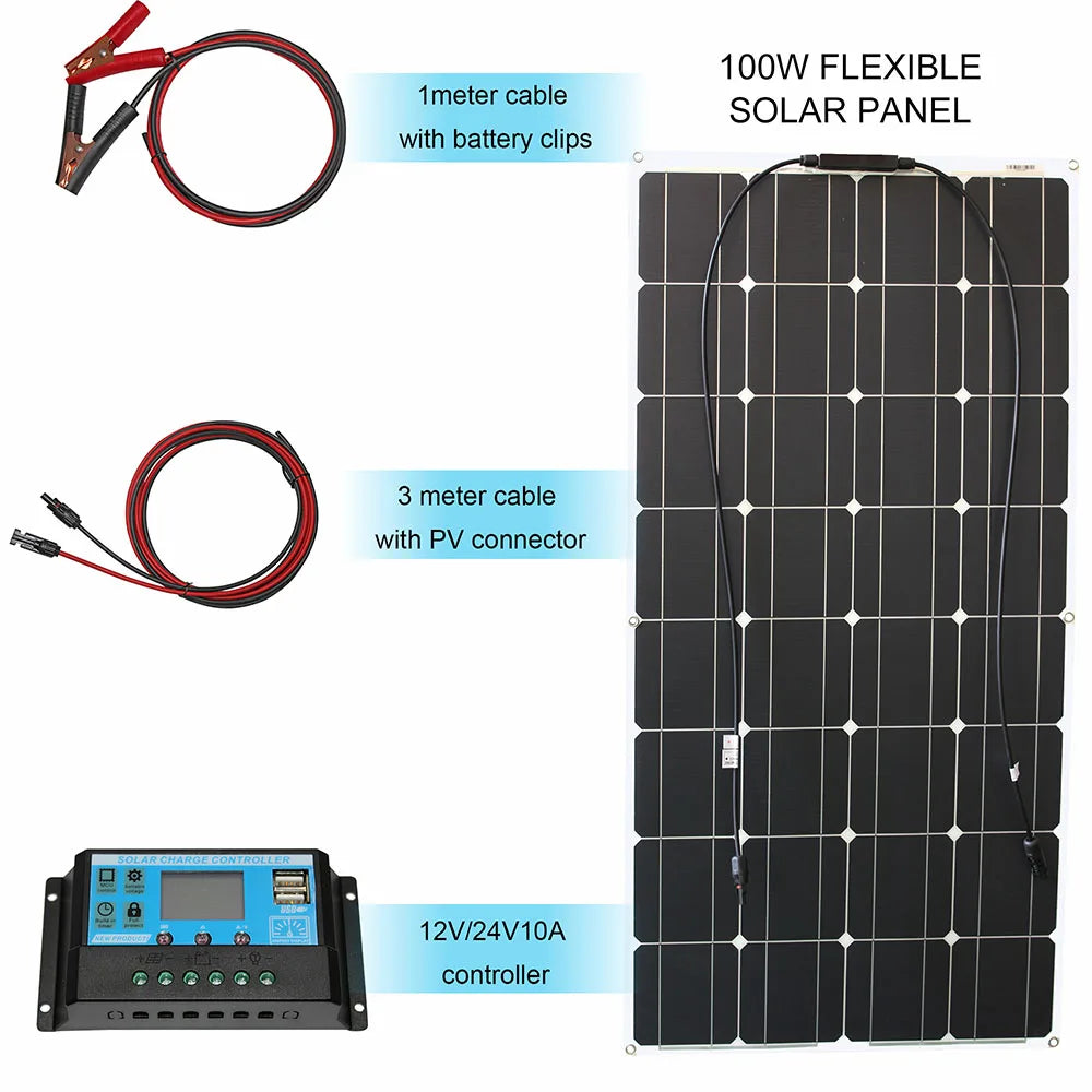 Dgsunlight Flexible 12V Solar Panel Kit With Controller For Boats
