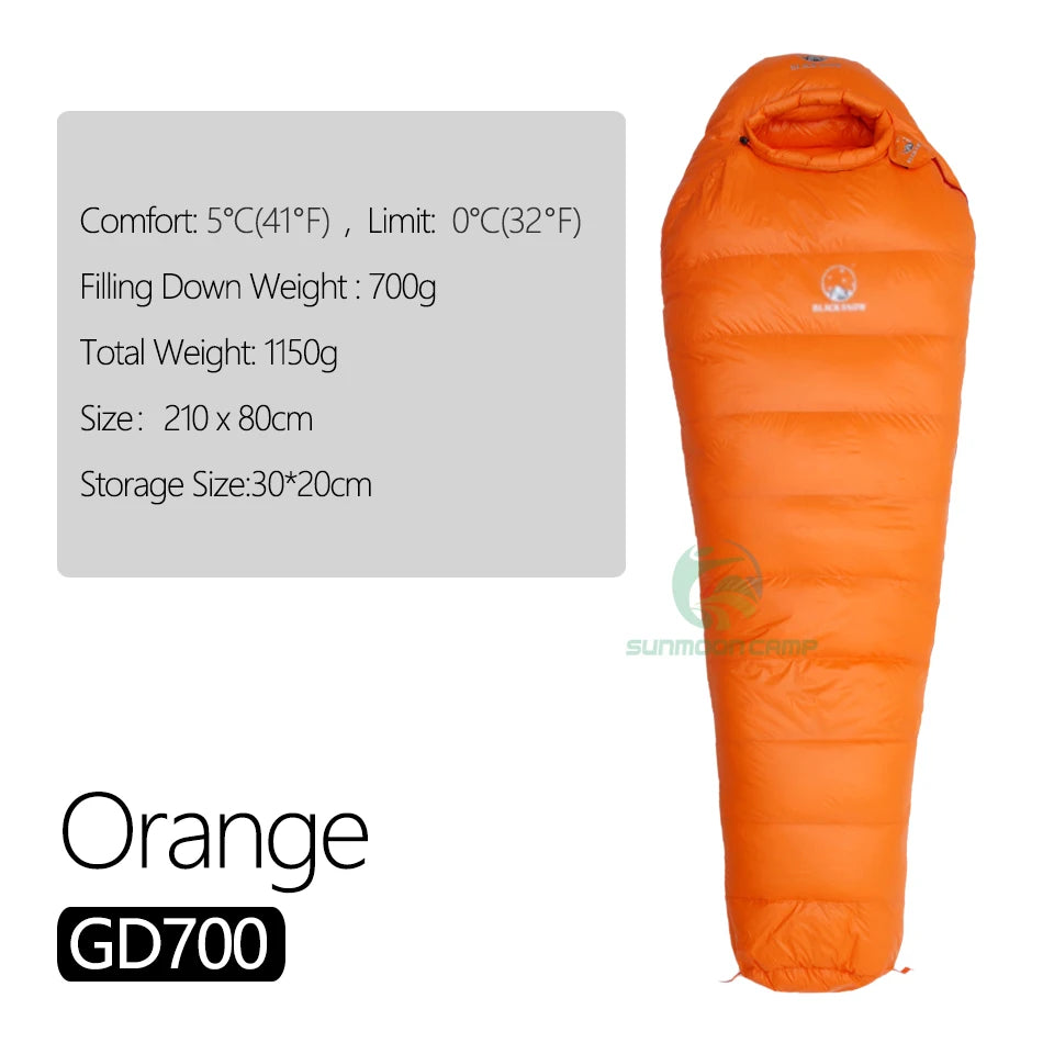 Ultralight Winter Goose Down Mummy Sleeping Bag For Adults