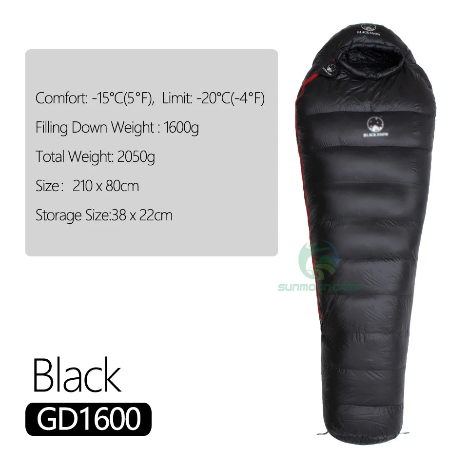 Ultralight Winter Goose Down Mummy Sleeping Bag For Adults