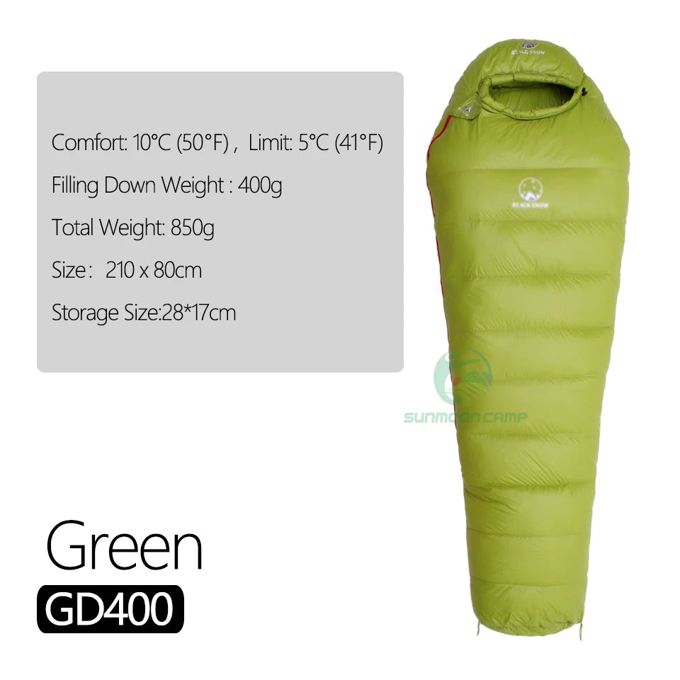 Ultralight Winter Goose Down Mummy Sleeping Bag For Adults