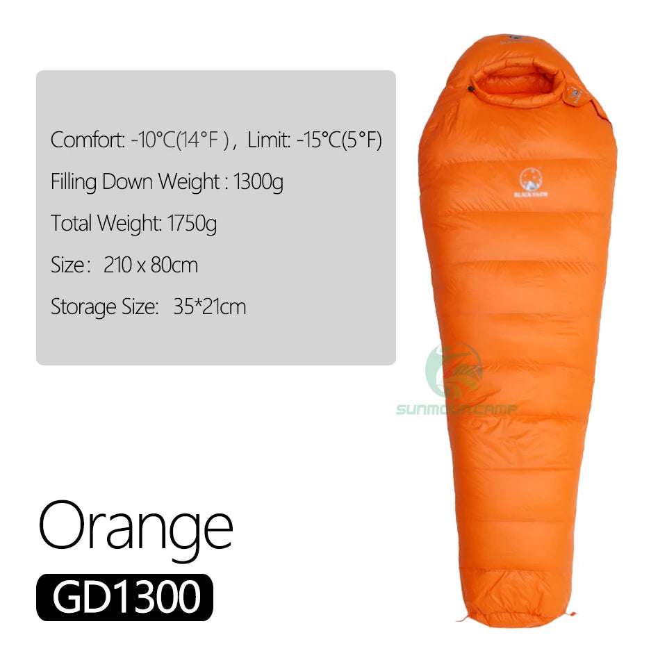 Ultralight Winter Goose Down Mummy Sleeping Bag For Adults