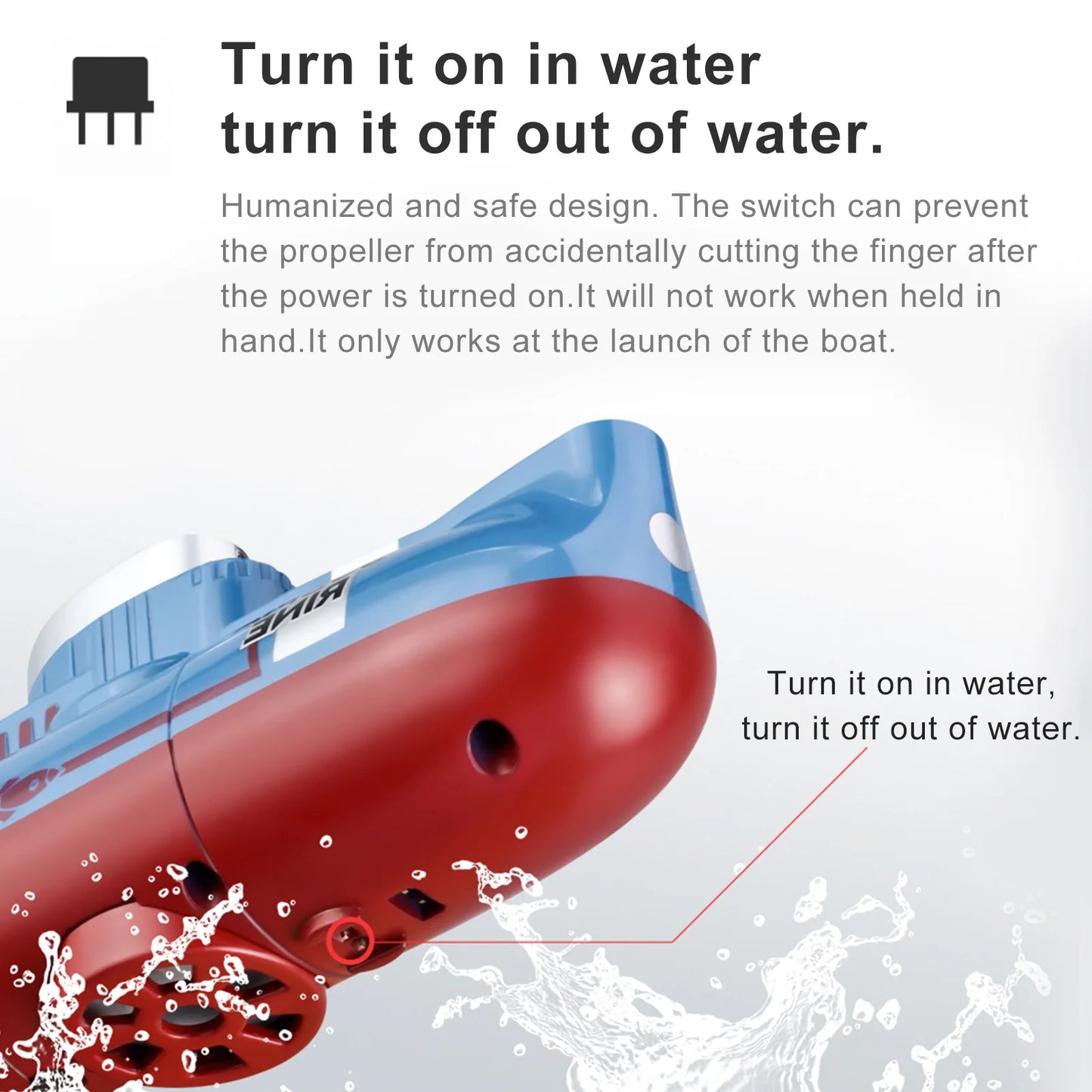 CONUSEA RC Submarine Waterproof Mini Boat Remote Control Toy