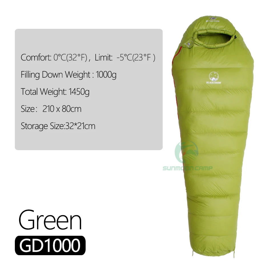 Ultralight Winter Goose Down Mummy Sleeping Bag For Adults