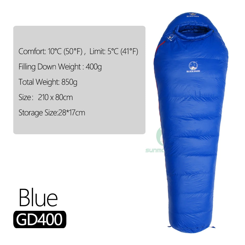 Ultralight Winter Goose Down Mummy Sleeping Bag For Adults