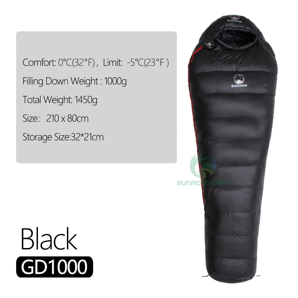Ultralight Winter Goose Down Mummy Sleeping Bag For Adults