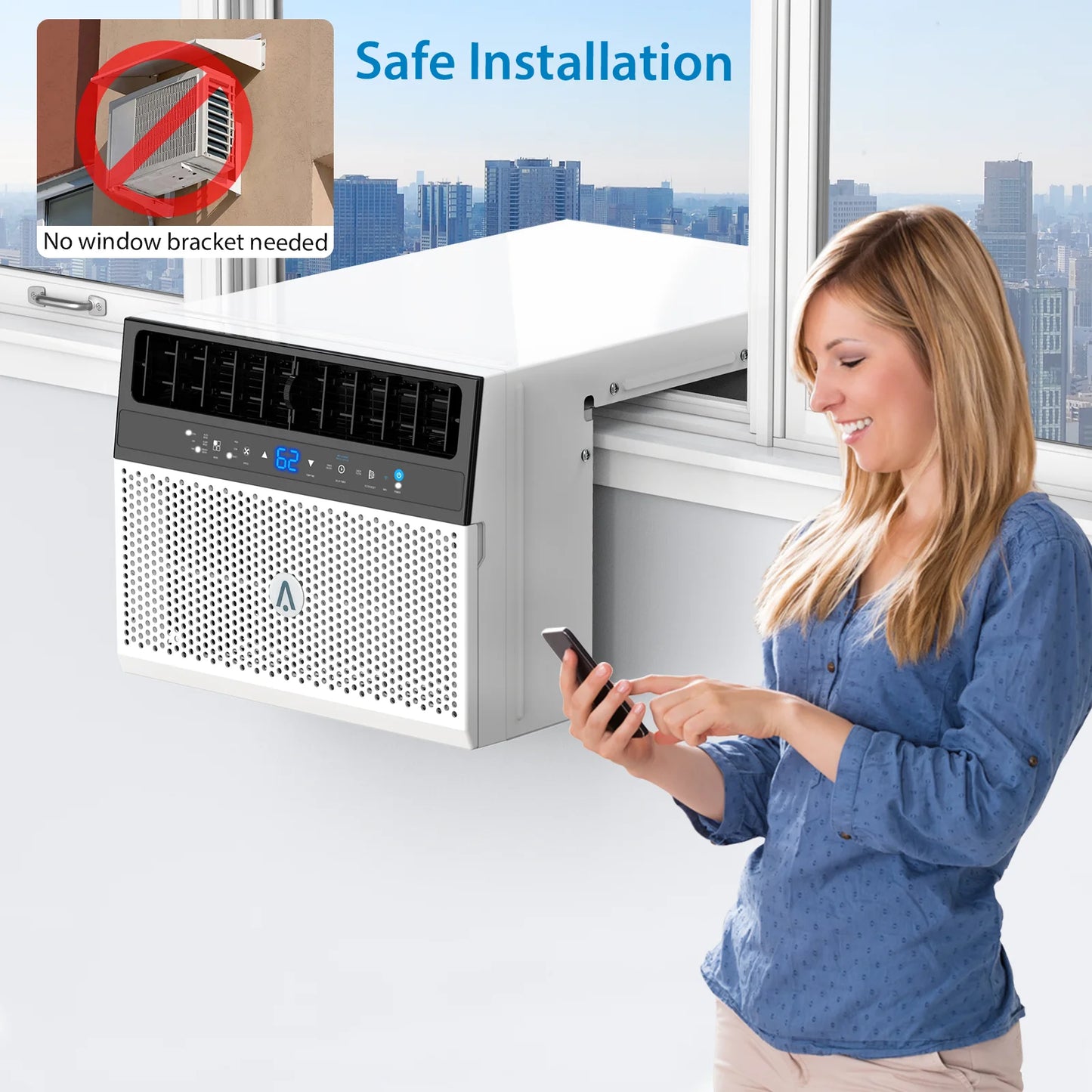 HiMISS Window Air Conditioner With Washable Filter
