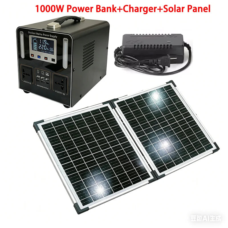 Taepiaai LiFePO4 Portable Solar Power Station 220V 1000W 86Ah