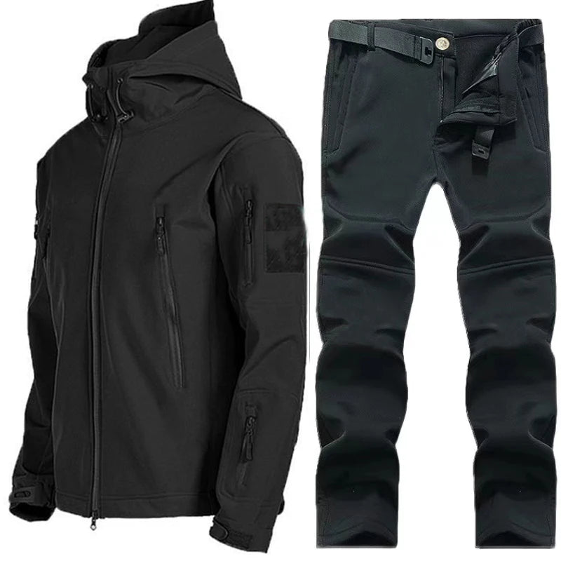 Mazerout Winter Tactical Jackets Waterproof Fleece Hooded Coat