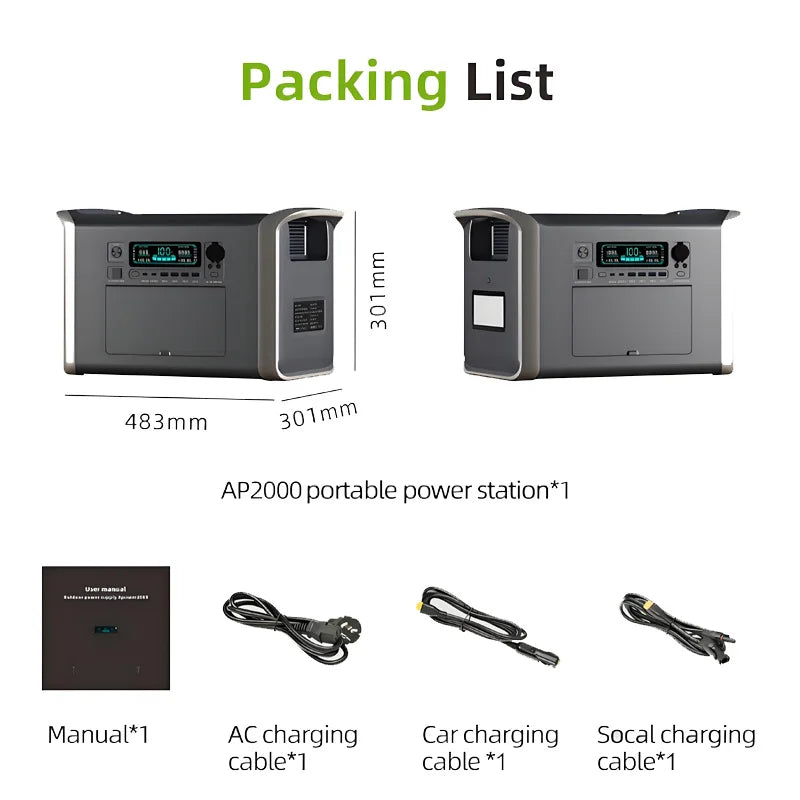 UAPOW 2048Wh Portable Power Station LiFePO4 Solar Generator