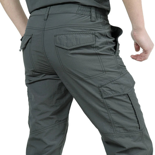 NONECN Mens Summer Tactical Cargo Pants Lightweight Waterproof Outdoor Hiking