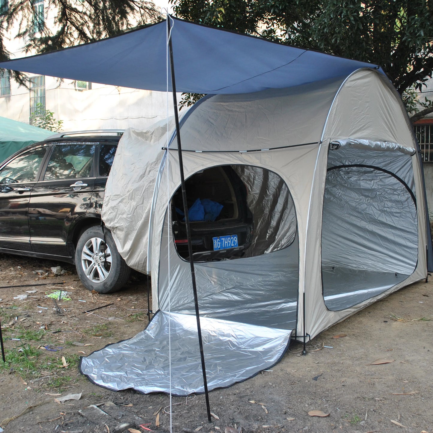 Others Double Layer SUV Tail Tent Waterproof Car Rear Tent