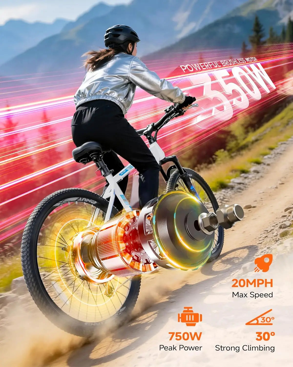 Victor Mountain Electric Bike With 1000W Peak Motor Removable Battery
