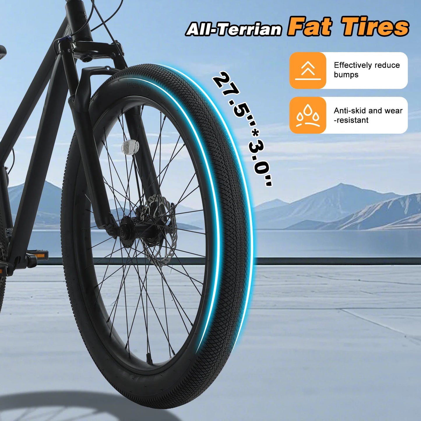 Spatial Fat Tire Mountain Bike With Aluminum Frame Disc Brakes