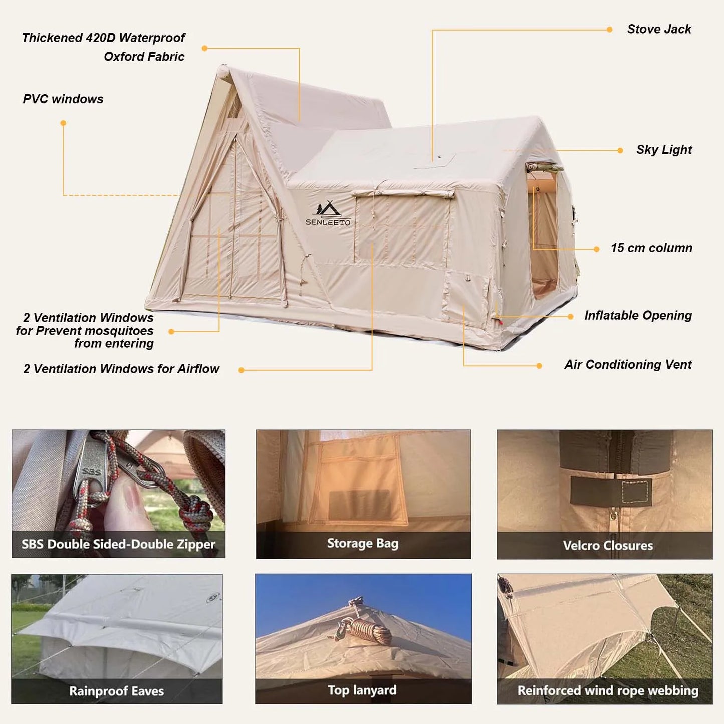 SENLEETO Inflatable Family Tent Eight To Ten People Quick Setup