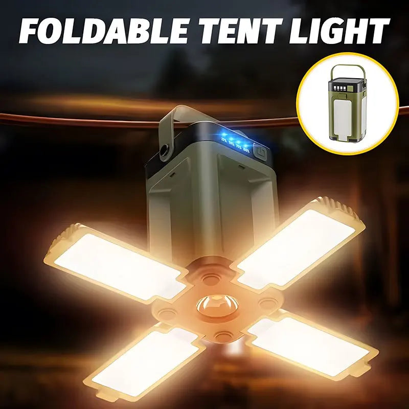NEWBIRTH Solar Rechargeable LED Camping Lamp Foldable Tent Light