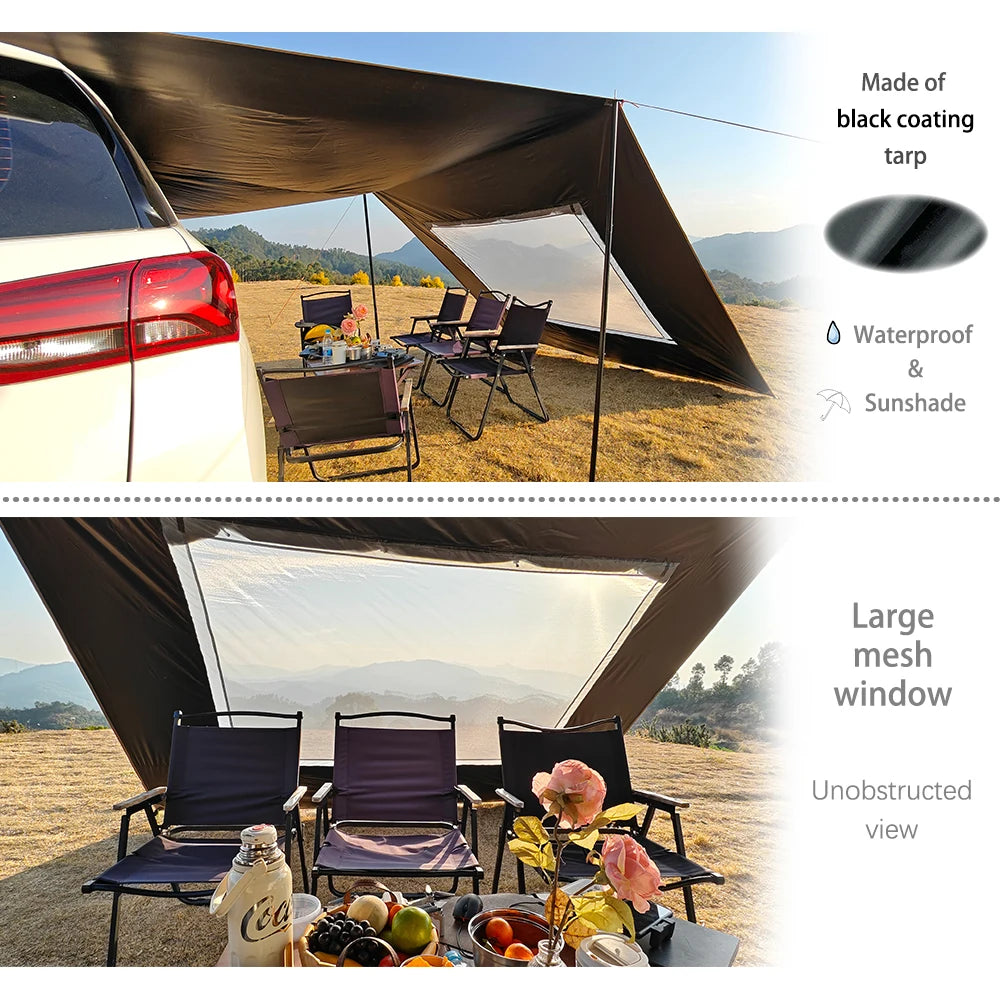 Hide Walker Car Side Awning Tent Outdoor Canopy Waterproof